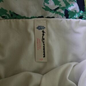 FP Movement by Free People Abstract Mountain Athletic Shorts - Green and Cream